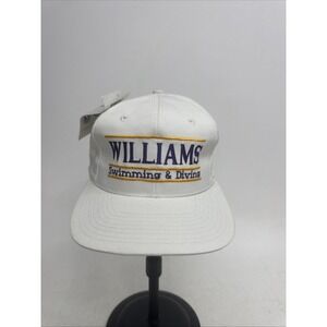 Vintage 1990s The Game WILLIAMS swimming & Diving Split-bar White Snapback Hat